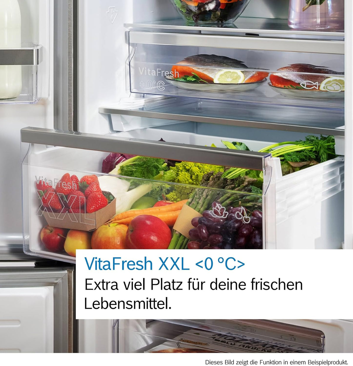 Frigorífico combi Bosch XXL Serie 6, 203 x 70 cm, 311 L de refrigeración y 129 L de congelación, NoFrost, VitaFresh XXL, interior flexible, balda abatible, Perfect Fit, acero cepillado, KGN49AIBT