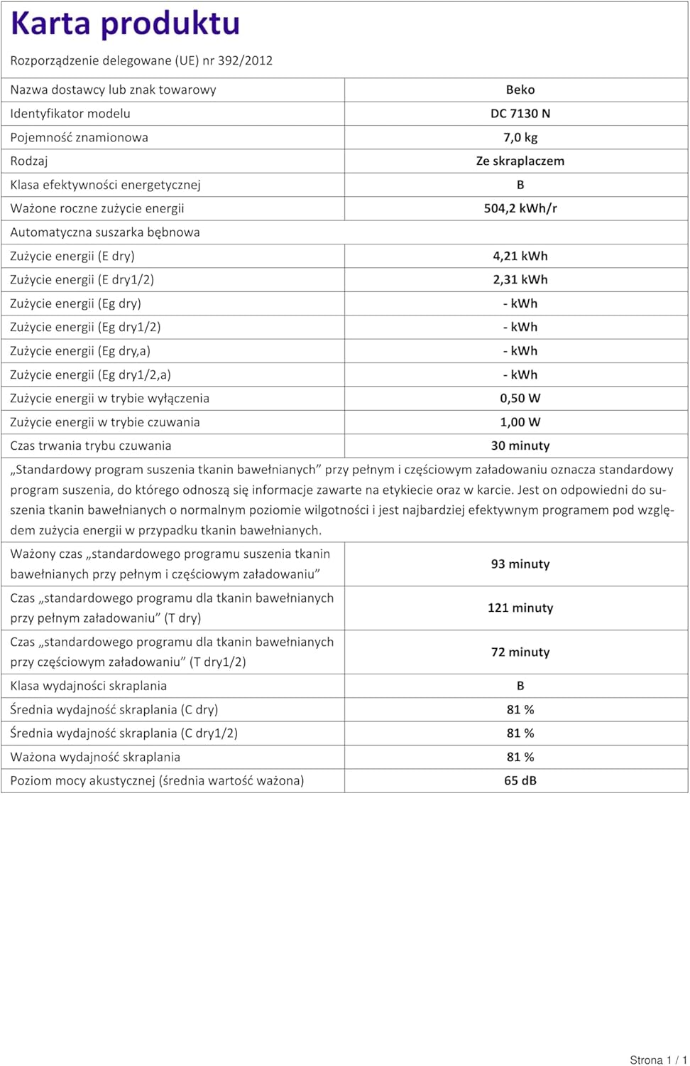 Secadora de condensación Beko DC 7130 N b100, 7 kg, medición electrónica de humedad, protección antiarrugas automática, tambor delicado AquaWave, 15 programas, programa exprés