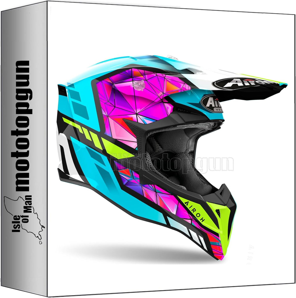 Casco de motocross Airoh Wrad54 Wraap Diamond Gloss, talla L, Mototopgun