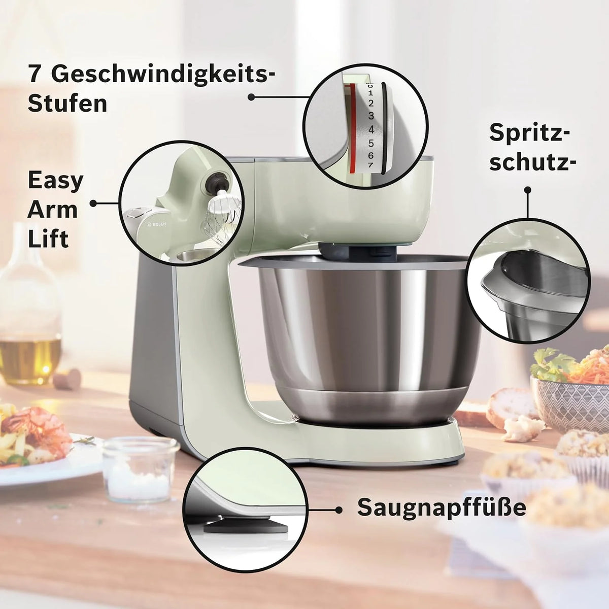 Bosch MUM5 Robot kuchenny 1000 W, MUM58L20, szary, srebrny