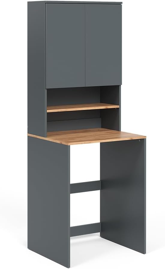 Armario para lavadora Vicco Viktor, antracita/roble dorado, 68 x 88,2 cm, 2 piezas con estante, adecuado para el almacenamiento de detergente y toallas