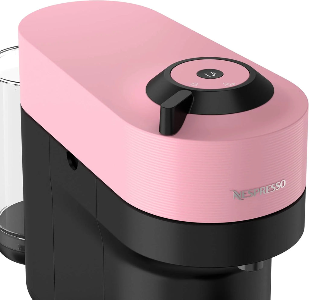 Nespresso De'Longhi Vertuo Pop ENV90.P, ekspres do kawy na kapsułki, funkcja Cold Brew, 4 rozmiary filiżanek, łączność Bluetooth i Wi-Fi, 1 filiżanka do kawy z pakietem powitalnym, różowy