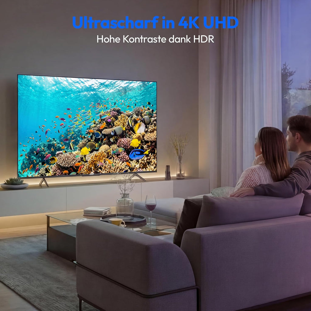 Televisor MEDION de 163,9 cm (65 pulgadas) (Smart TV, Dolby Vision HDR, HBO Max, MagentaTV, Prime Video, Disney+, DAZN, Paramount+, Dolby Atmos, tienda VIDAA, PVR, Bluetooth, MD 865302)