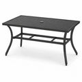 Mesa de jardín de metal negra 150x90x75cm