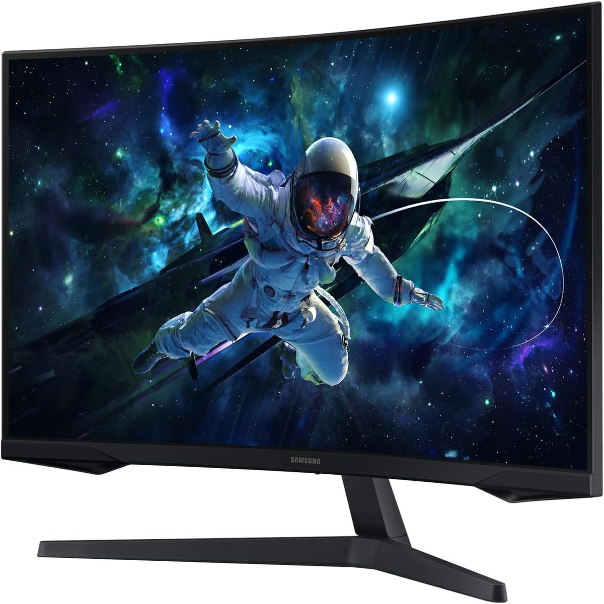 Monitor Samsung Gaming Odyssey G55C de 32'' Negro 165Hz 1ms 2560x1440 VA Curvo 1000R 2500:1 300cd/m² HDR10 HDMI DisplayPort AMD FreeSync Base inclinable