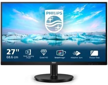 Monitor Philips 275V8LA - Monitor QHD de 27 pulgadas, altavoces, FreeSync (2560x1440, 75 Hz, DisplayPort, HDMI) Negro