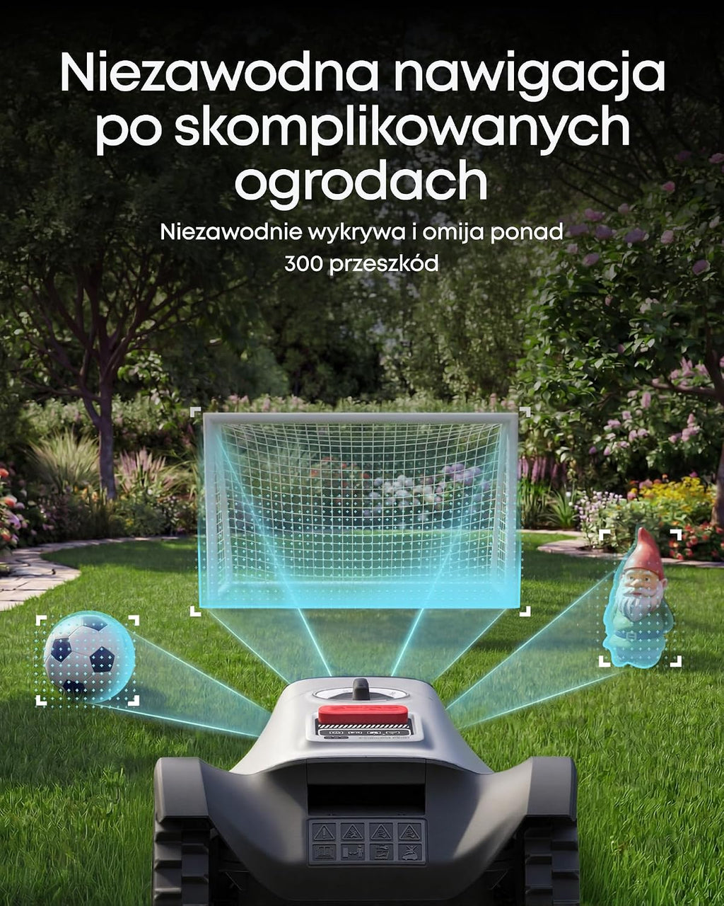 eufy bezprzewodowy robot koszący C15, bez RTK, mapowanie, kamera AI