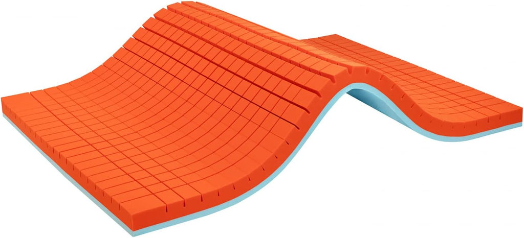 Genius eazzzy Premium Cube Topper, altura de 9 cm, sobrecolchón ergonómico, sobrecolchón reversible 2 en 1 con lado firme y suave, funda de malla transpirable, con correas esquineras, lavable, 180 x 200 cm