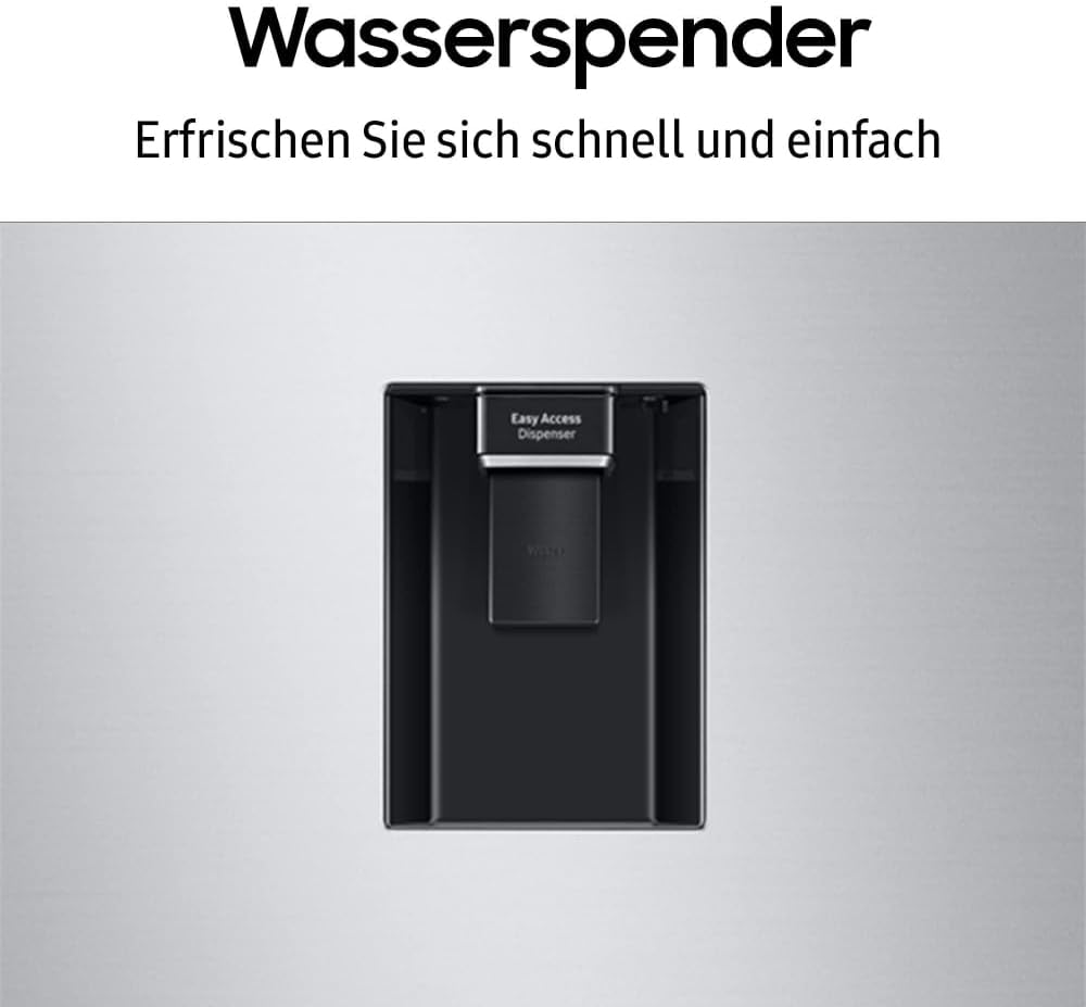 Frigorífico combi Samsung, refrigerador con congelador, 185 cm, 341 l de volumen total, 114 l de congelador, modo AI Energy, dispensador de agua, aspecto acero inoxidable, RL34C652CSA/EG