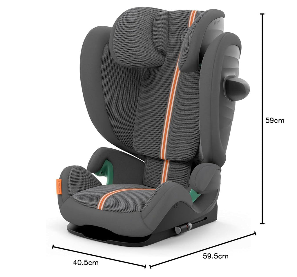 CYBEX Gold Silla de coche infantil Solution G i-Fix, para coches con y sin ISOFIX, desde aprox. 3 hasta 12 años (100 - 150 cm), desde aprox. 15 hasta 50 kg, Lava Grey