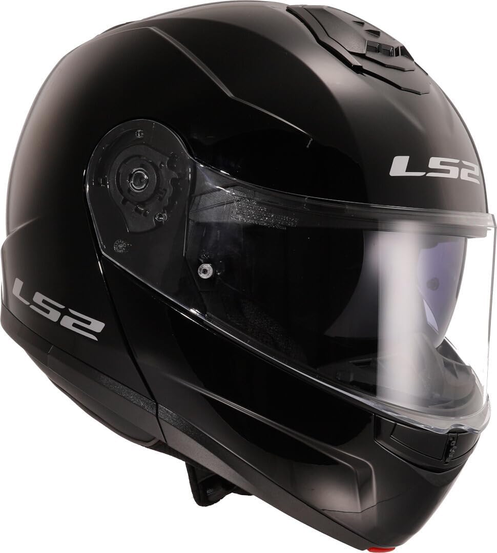 LS2, Casco de moto modular Strobe II negro brillante,