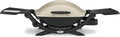 Barbacoa de gas Weber Q2000, superficie de cocción de 54 x 39 cm, barbacoa portátil, 1 quemador, con mesas laterales plegables, parrilla de hierro fundido vitrificado dividida en 2 partes - Titanio (53060079)
