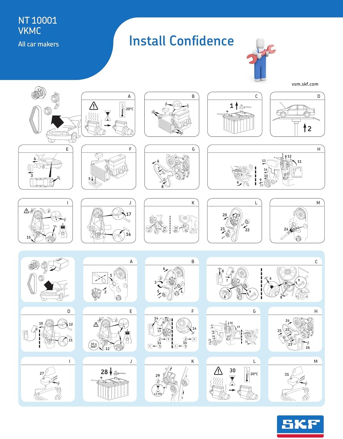 SKF Bomba de agua + kit de correa de distribución VKMC01255-1