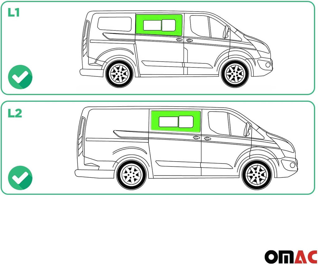 Cristal de puerta para Ford Transit Custom 2013-2024 L1 L2 delantero derecho corredera