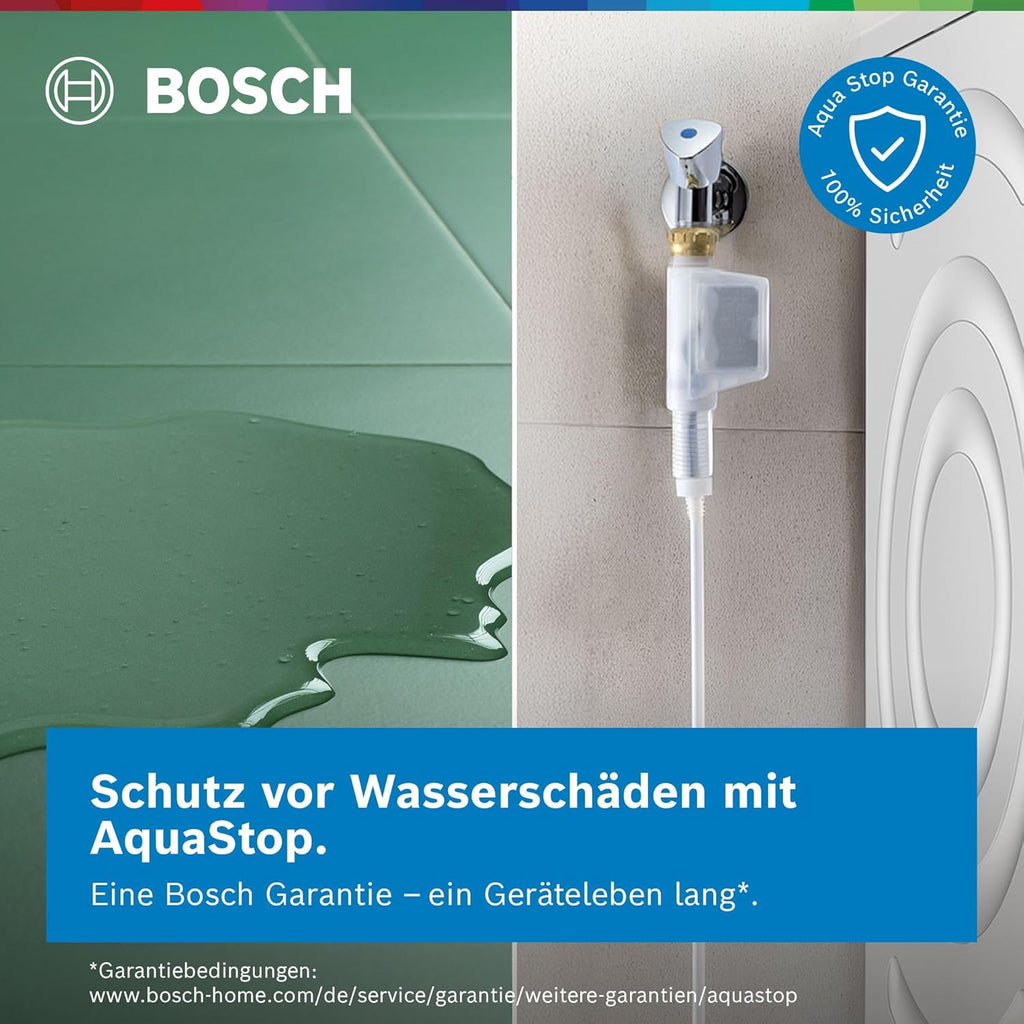 Lavadora inteligente Bosch WGB244040 Serie 8, 9 kg, 1400 rpm, fabricada en Alemania, Active Water Plus para ahorro de energía y agua, vapor Iron Assist para eliminar arrugas, Mini Load
