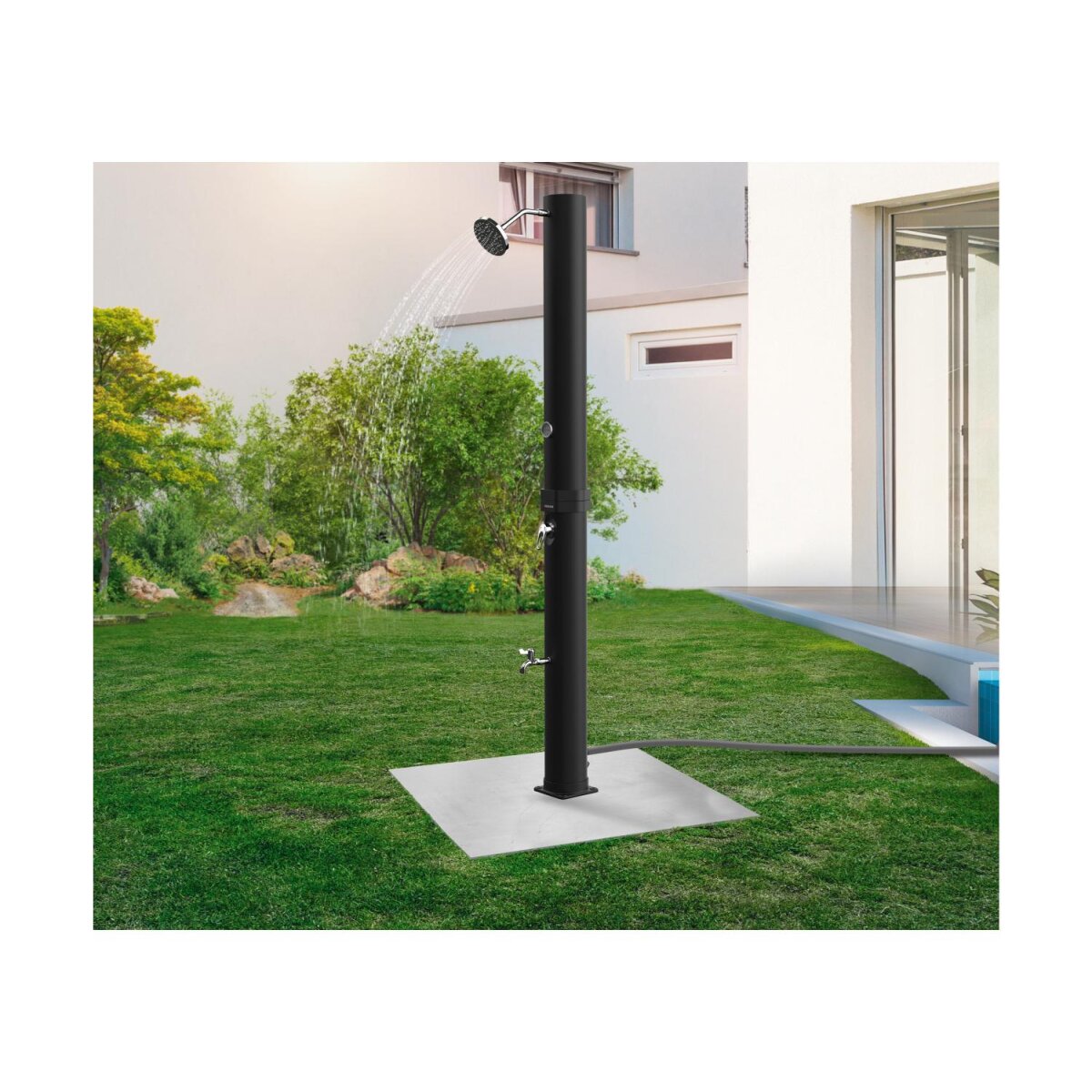 Ducha solar PARKSIDE®, cabezal de ducha grande con acabado cromado - Artículo de segunda mano con daños estéticos de transporte