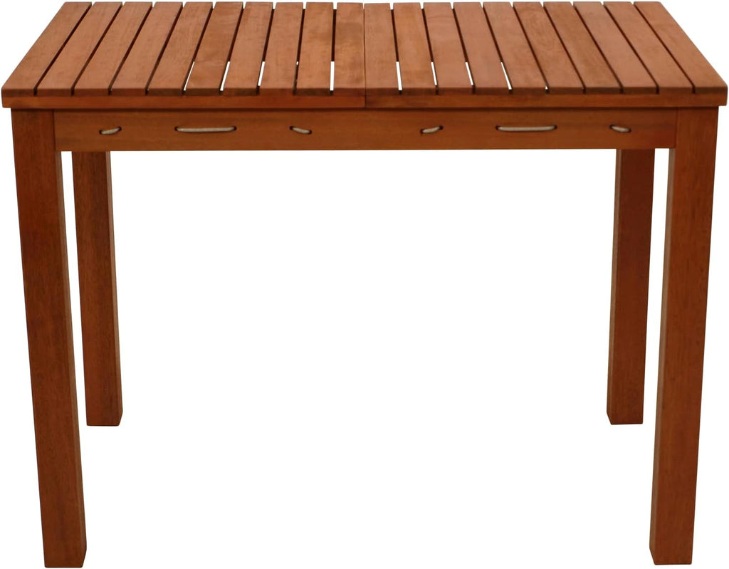 Mesa de jardín funcional DEGAMO con función de tendedero, 100x60x75cm, eucalipto aceitado marrón, con certificación FSC®, para exterior e interior