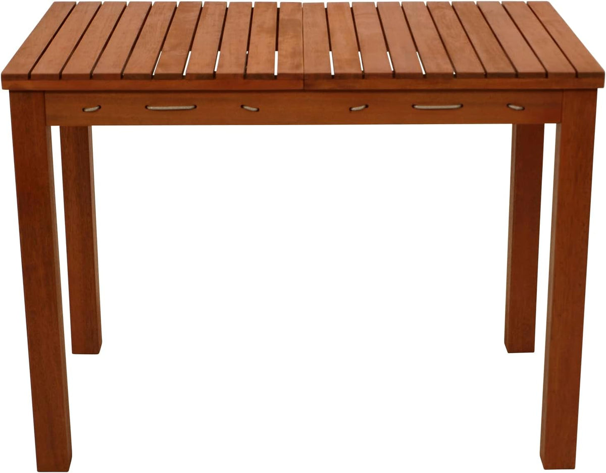 Mesa de jardín funcional DEGAMO con función de tendedero, 100x60x75cm, eucalipto aceitado marrón, con certificación FSC®, para exterior e interior
