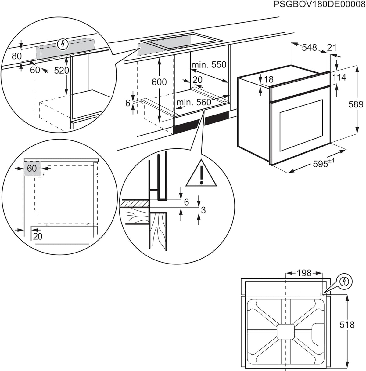 Horno empotrable AEG – Serie 5 Aire caliente circular: resultados de cocción uniformes en 3 niveles – Autolimpieza por pirólisis – 25 programas automáticos – Pantalla táctil LED – Calentamiento rápido – Negro – BPE53516AB