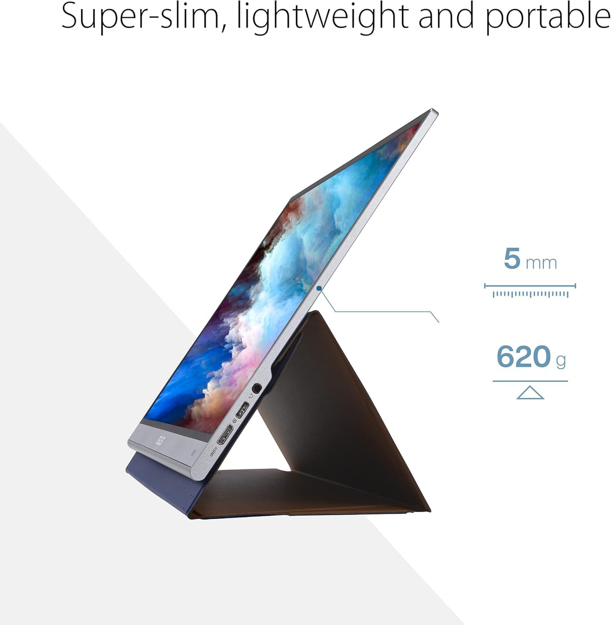 ASUS ZenScreen OLED MQ16AH - Monitor portátil FHD de 15,6" - Teletrabajo o Gaming - Alimentación y visualización mediante USB-C/Micro HDMI - Panel OLED - 1920x1080 - 1 ms - Delta E< 2 - para portátil