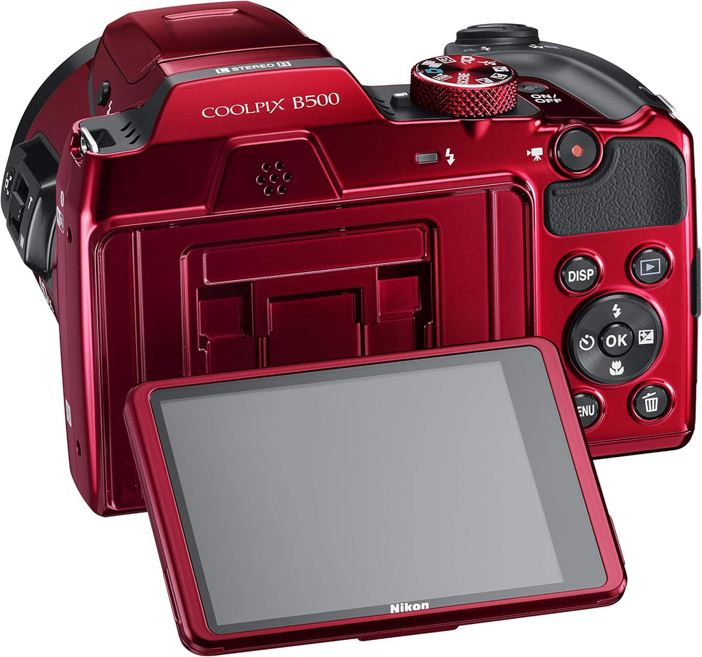 Cámara Nikon COOLPIX B500 Roja (Reacondicionada)