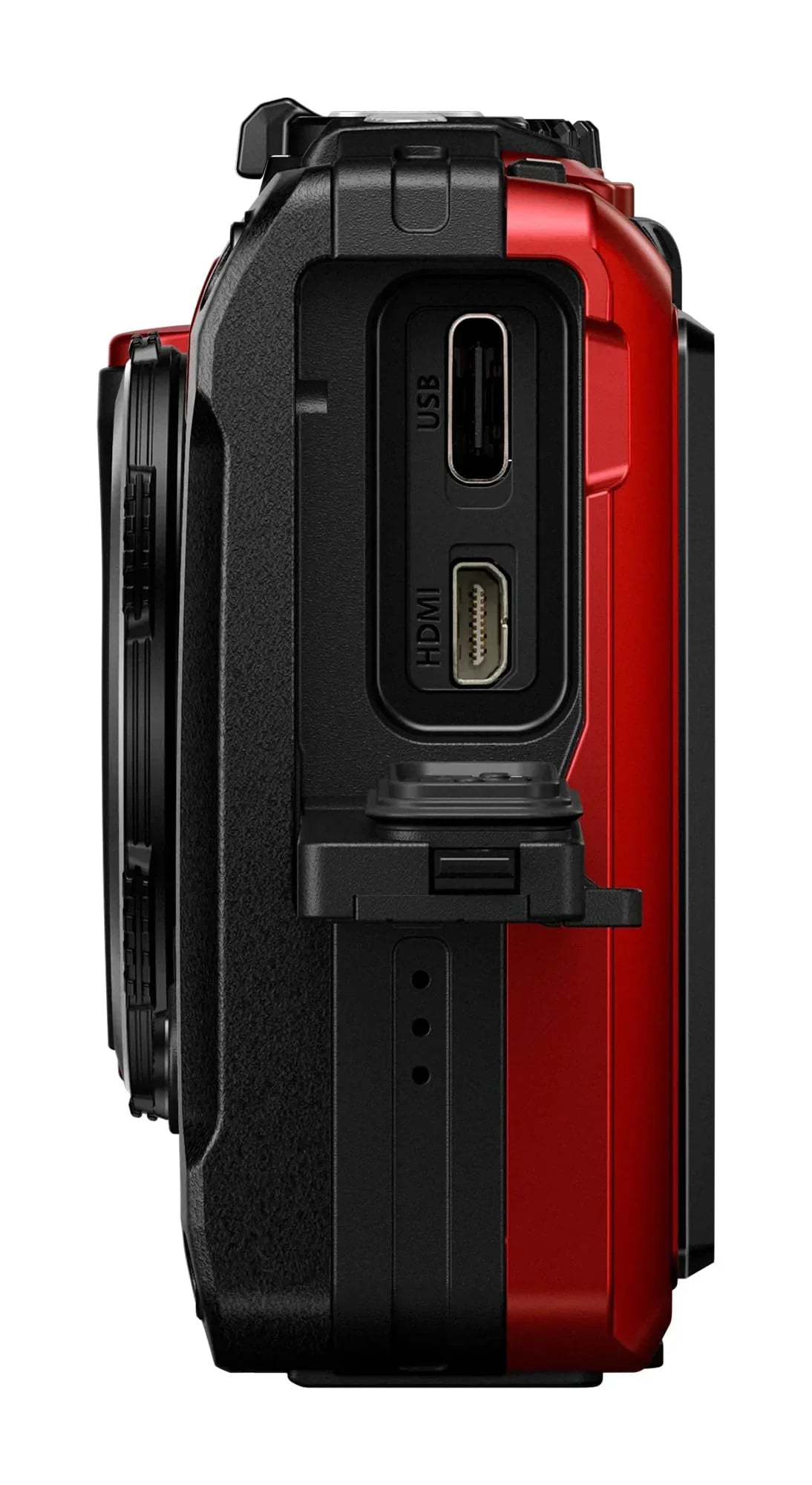 Cámara de exterior OM SYSTEM Tough TG-7, resistente al agua y a los golpes, F2.0, roja, vídeo 4K, 12 MP, zoom 4x, macro, Bluetooth, Wi-Fi