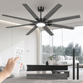Ventilador de techo Airwit de 183 cm con luz, extra grande, de madera compuesta para exteriores, silencioso, con mando a distancia, lámpara con ventilador para terraza, industrial, habitaciones grandes