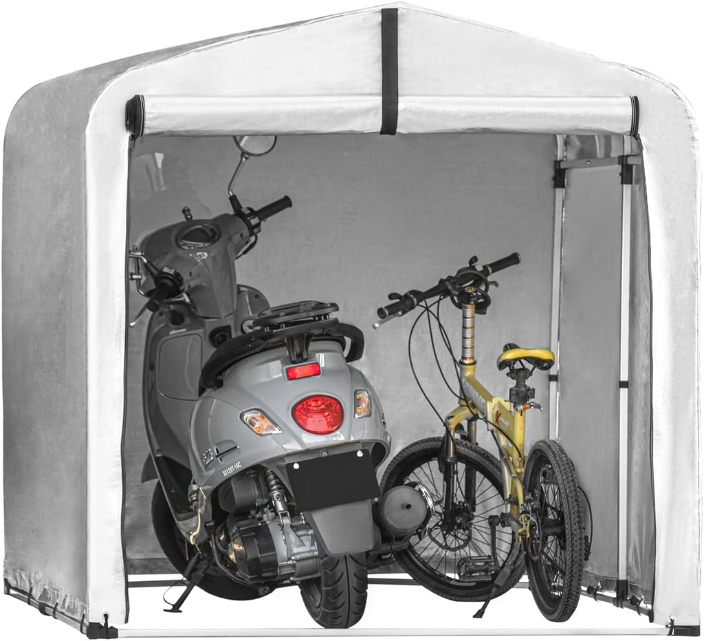 SoBuy Fahrradgarage wetterfest Geräteschuppen Fahrradgarage für 2-4 Fahrräder Carport Zelt mit UV-Schutz Fahrradschuppen für Regenschutz Terrasse Motorrad Garage Gartenhaus 159x165x219cm KLS11-L