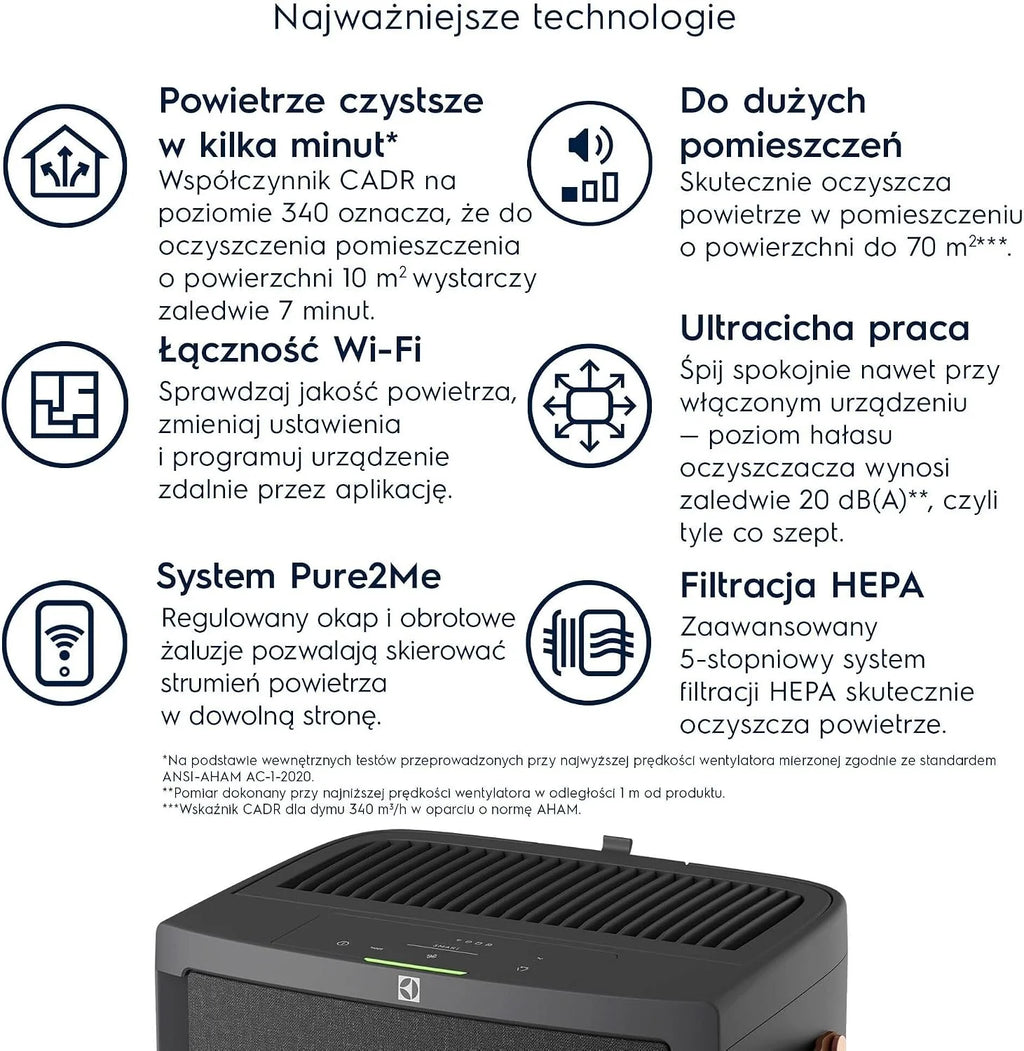 Electrolux EPU72771DG Pure Multi 700 oczyszczacz powietrza 2 w 1 z wentylatorem, podłączony, 5-stopniowy filtr, ciemnoszary