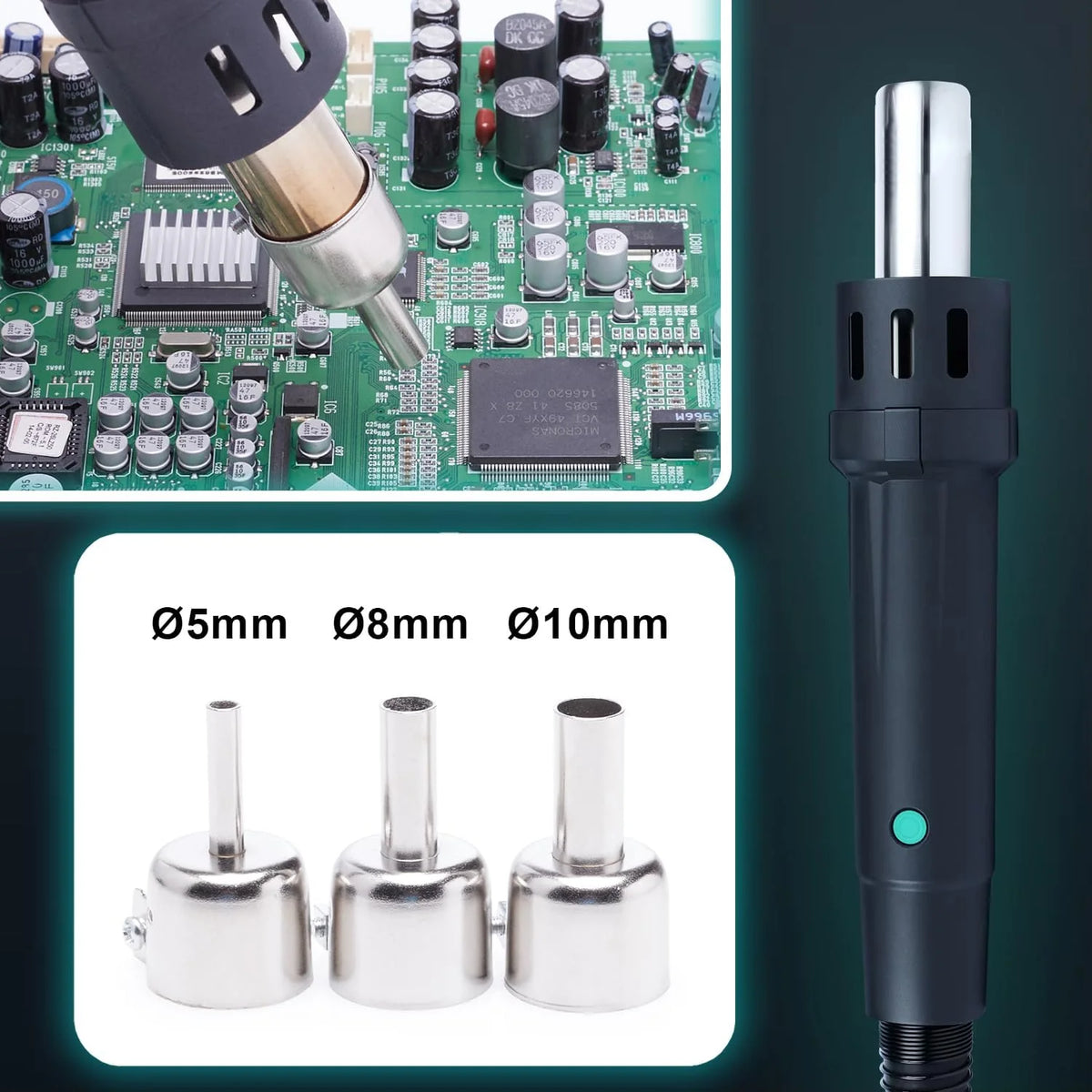 Stacja lutownicza 2w1 Techrebal 706 III Moc 720W Lutownica Grotowa Na Groty C245 Hot Air 3x grot C245 Zestaw akcesoriów