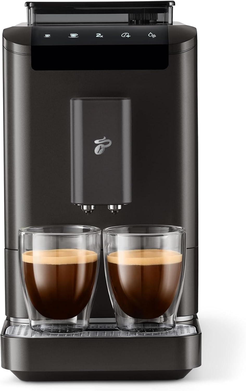 Cafetera superautomática Tchibo Esperto2 Caffè con función para 2 tazas para Caffè Crema y Espresso, Granite Black - INCLUYE set de degustación de café GRATIS