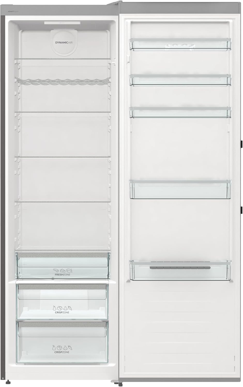 Frigorífico Gorenje R 619 DAXL6/AdaptTech/FreshZone/Función de enfriamiento rápido/Sistema de refrigeración por circulación de aire/Pantalla LED / 398l / 185cm / Clase energética D/Acero inoxidable