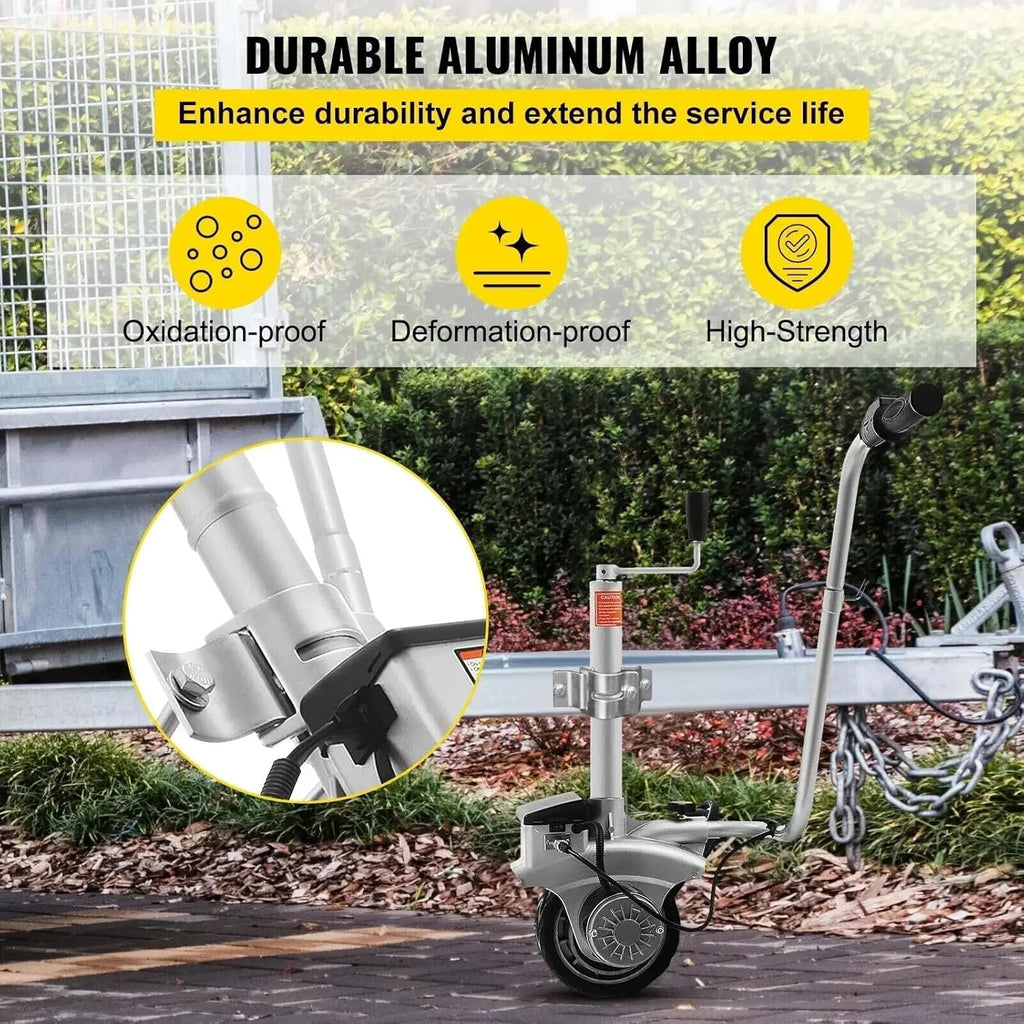 Rueda jockey eléctrica, carrito de remolque eléctrico, carga máx. de 2268 kg, desplazador de remolque, 12V/350W, dispositivo de maniobra para remolques de barcos