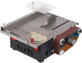 Mini piła stołowa 200 W, 7-biegowa, nachylona 0-90°, 4 brzeszczoty do drewna, tworzywa sztucznego, głębokość cięcia 33 mm, 10 taśm szlifierskich, szlifierek taśmowych, wielofunkcyjna piła stołowa do