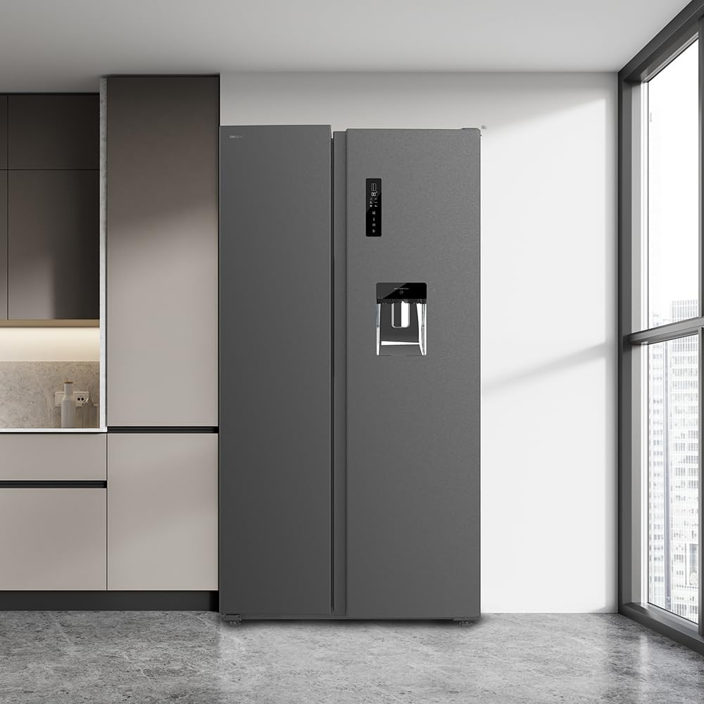 Frigorífico americano Cecotec Bolero CoolMarket SBS 559 Dark E. 559L, 177 cm X 90 cm, Clase E, sistema Multi Air Flow, Total No Frost, motor Inverter Plus.