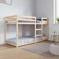 Cama litera Hommdiy para espacios reducidos, cama alta con barandillas, estructura de cama, 75x190 cm, madera maciza de pino