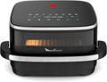 Moulinex Freidora de Aire Easy Fry XL Surface, 2200 W, doble resistencia, cocción uniforme, cesta ancha, 10 programas automáticos, horno para pizzas, diseño compacto, ventana de visualización, AL4018
