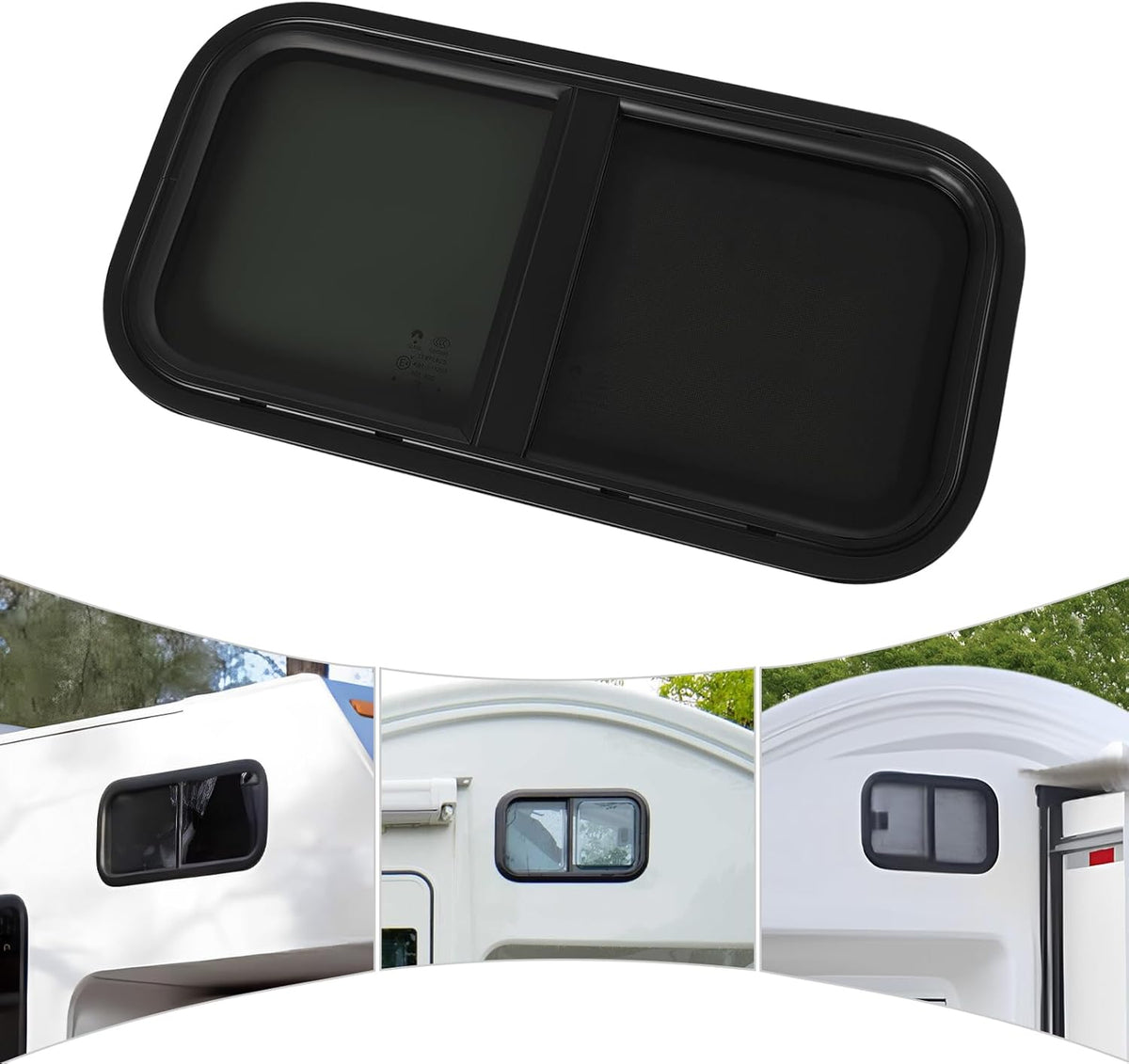 Ventana corredera para autocaravana, ventana lateral de caravana, ventana lateral, ventana abatible, ventana abatible, ventana abatible, ventana de caravana, ventana de empuje 60 x 30 cm