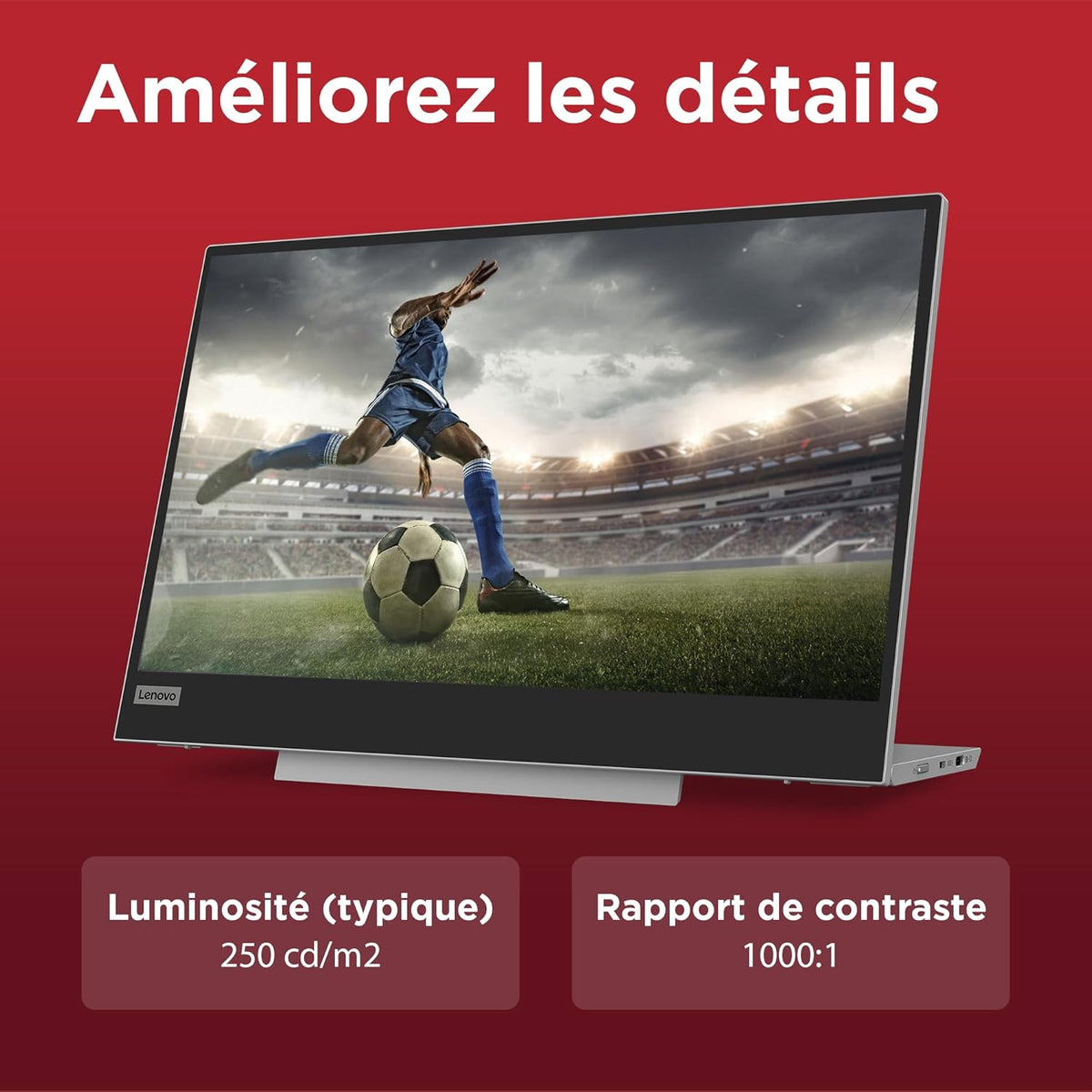Monitor portátil Lenovo L15 (A21156FX0), pantalla de 15,6" (Full HD, IPS, 60 Hz, 6 ms, 2 entradas USB-C, cable a USB-C, inclinación ajustable) - Gris