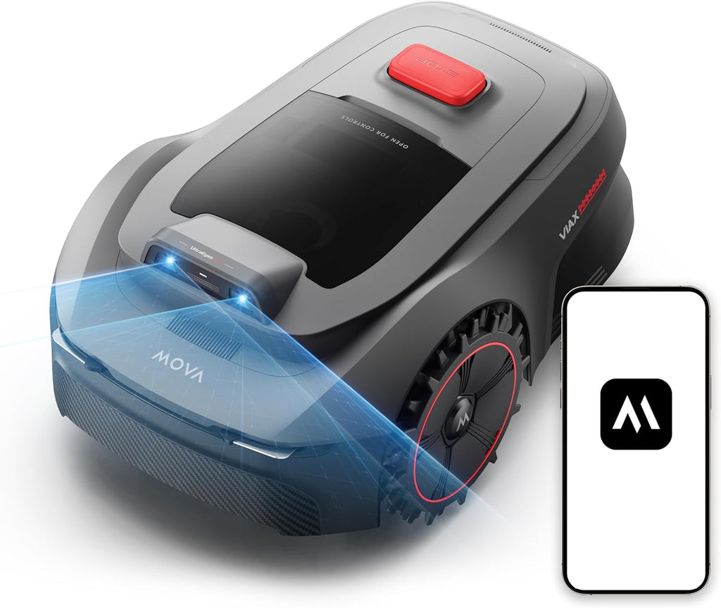 Robot Mähroboter MOVA ViAX 250 sin cable perimetral, recomendado para 250 m², mapeo automático asistido por IA, rutas en forma de U, evitación de obstáculos con doble visión, mejor corte de bordes, para terrenos complejos, control por aplicación