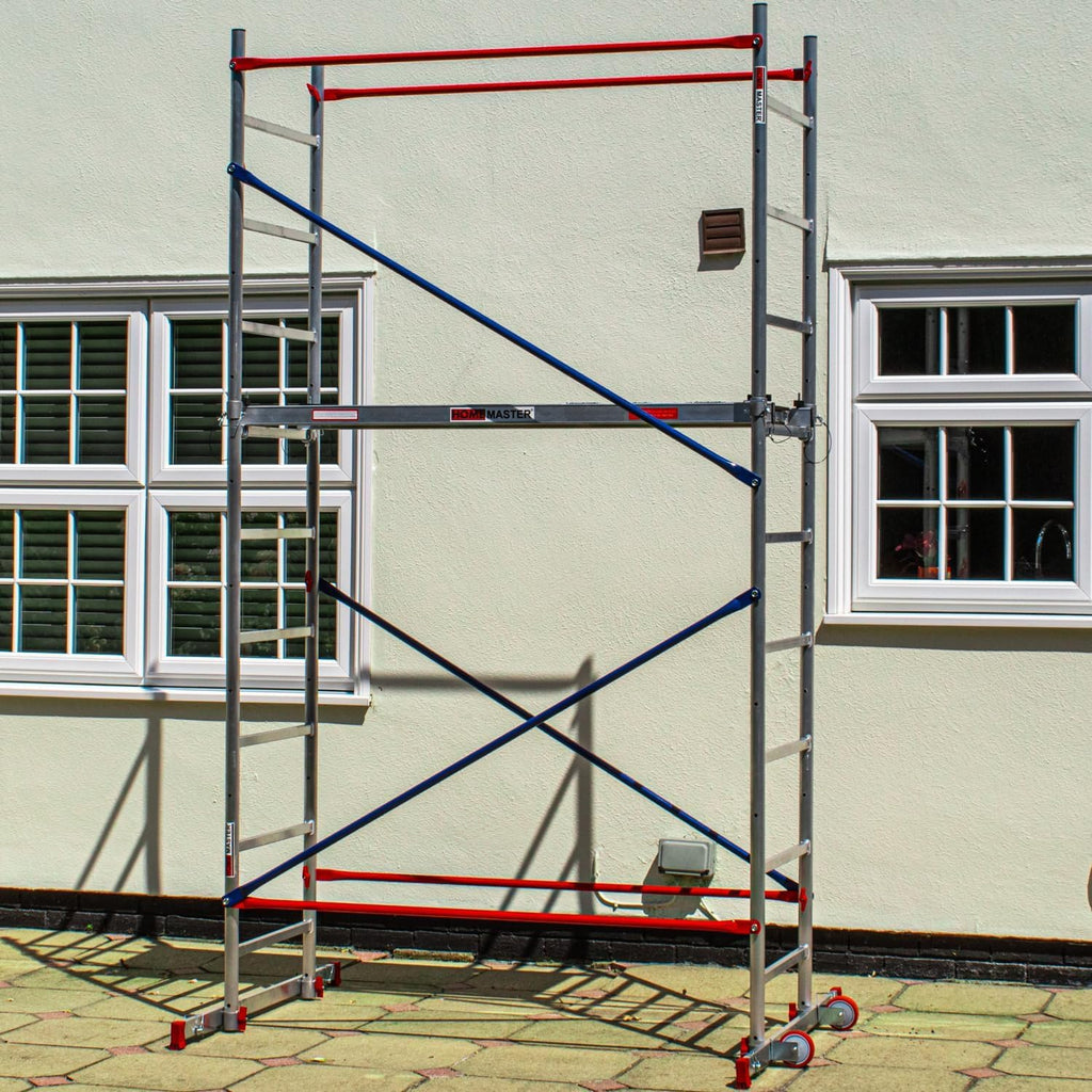 Home Master Torre de andamio para bricolaje, andamio móvil, montaje rápido, plataforma de trabajo de aluminio, 4 metros