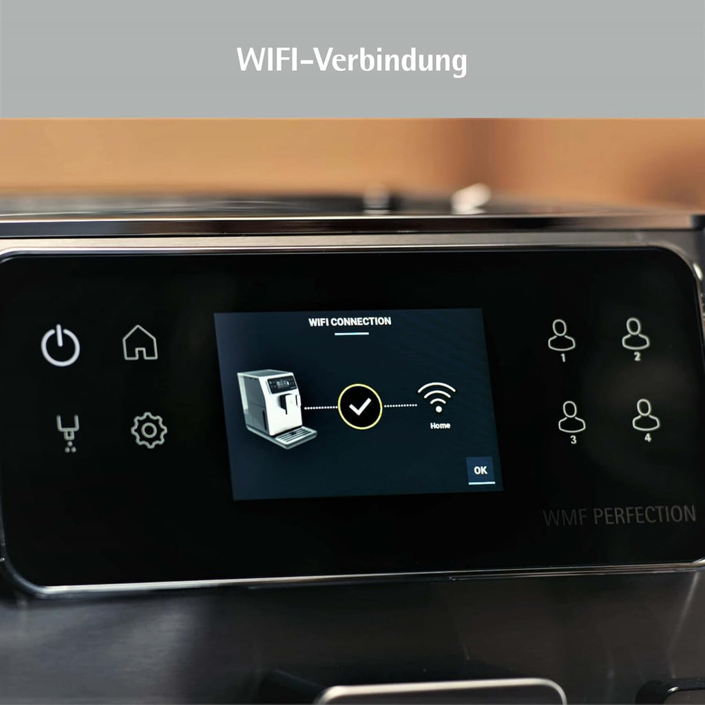 Cafetera automática WMF Perfection 640 con sistema de leche, 16 especialidades de café, doble termobloque, molinillo de acero inoxidable, almacenamiento de perfiles de usuario, wifi