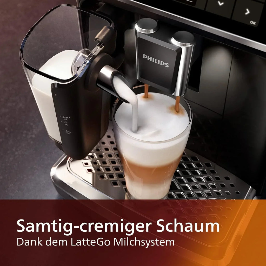 Cafetera superautomática Philips Serie 5400 – Sistema de leche LatteGo, 12 especialidades de café, pantalla intuitiva, 4 perfiles de usuario, cromo (EP5447/90)