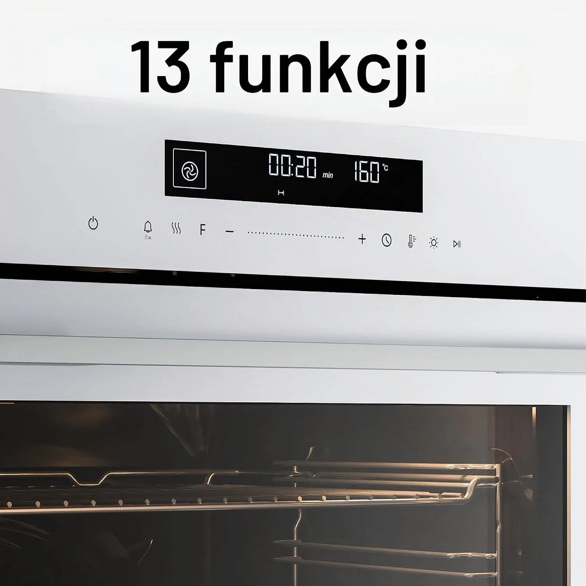 Klarstein Velaire piekarnik do zabudowy 60 cm – 74 l, 13 funkcji, efektywność energetyczna A+, obsługa dotykowa, timer, piekarnik, urządzenie do zabudowy, łatwy do czyszczenia, biały