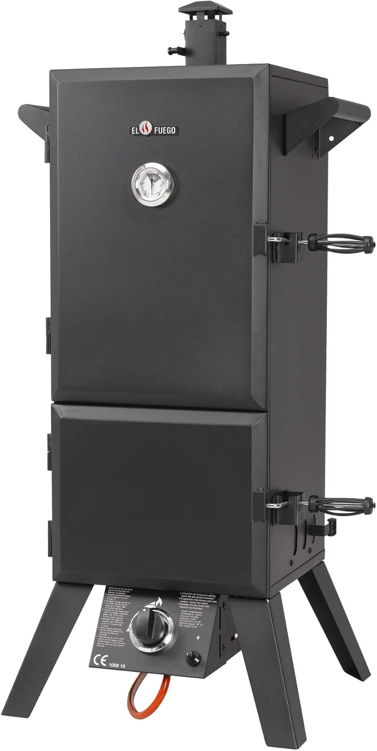Barbacoa de gas El Fuego® "Portland XL" | incl. funda protectora | incl. manguera de gas y regulador de presión | incl. recipiente de agua y caja de ahumado | Ahumador | Smoker | AY 3172