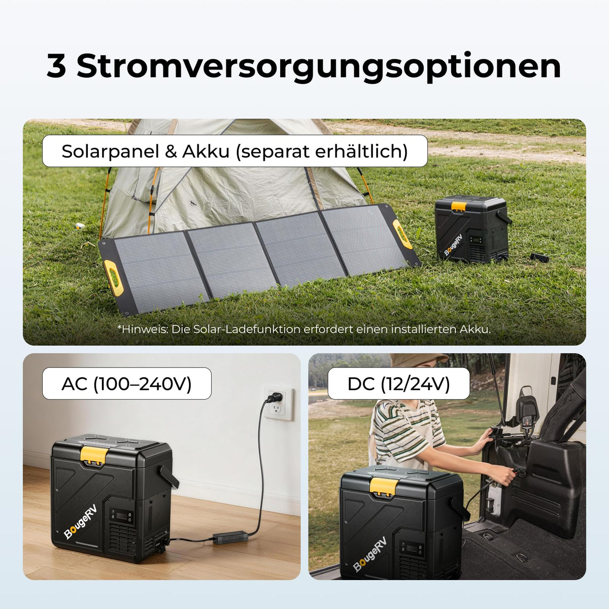 Nevera de compresor BougeRV CRH20 20L, batería 240Wh, -20°C a 20°C, control por app IPX4, 12V/24V/230V, camping y viajes 2026