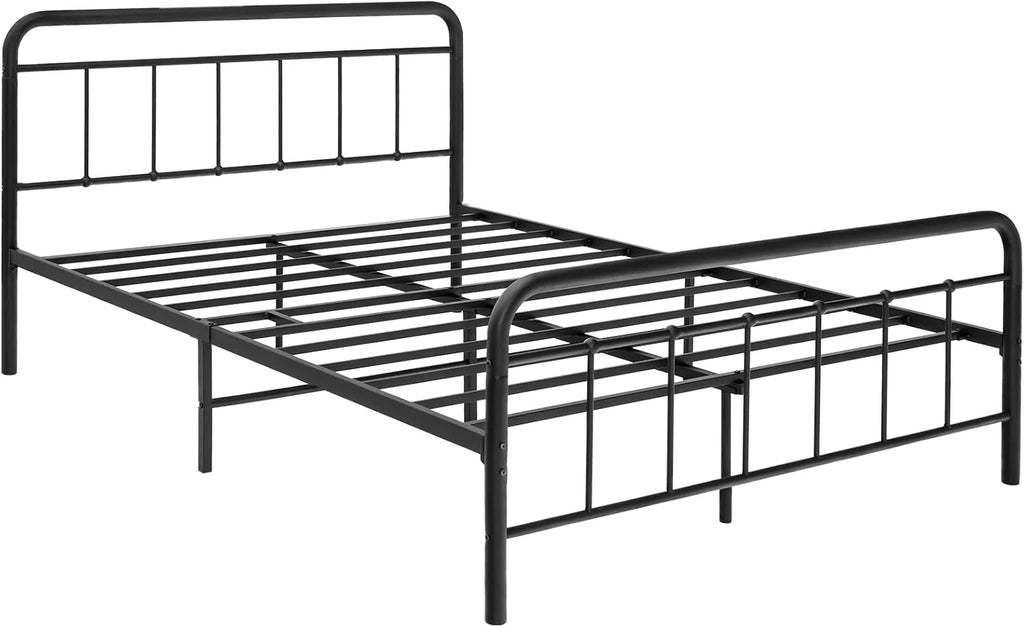 COSTWAY metalowe łóżko z ramą na materac 200 x 160 cm, podwójne stelaż łóżka, łóżko z ramą i szkieletem, miejsce do przechowywania pod łóżkiem, metalowe łóżko gościnne z platformą