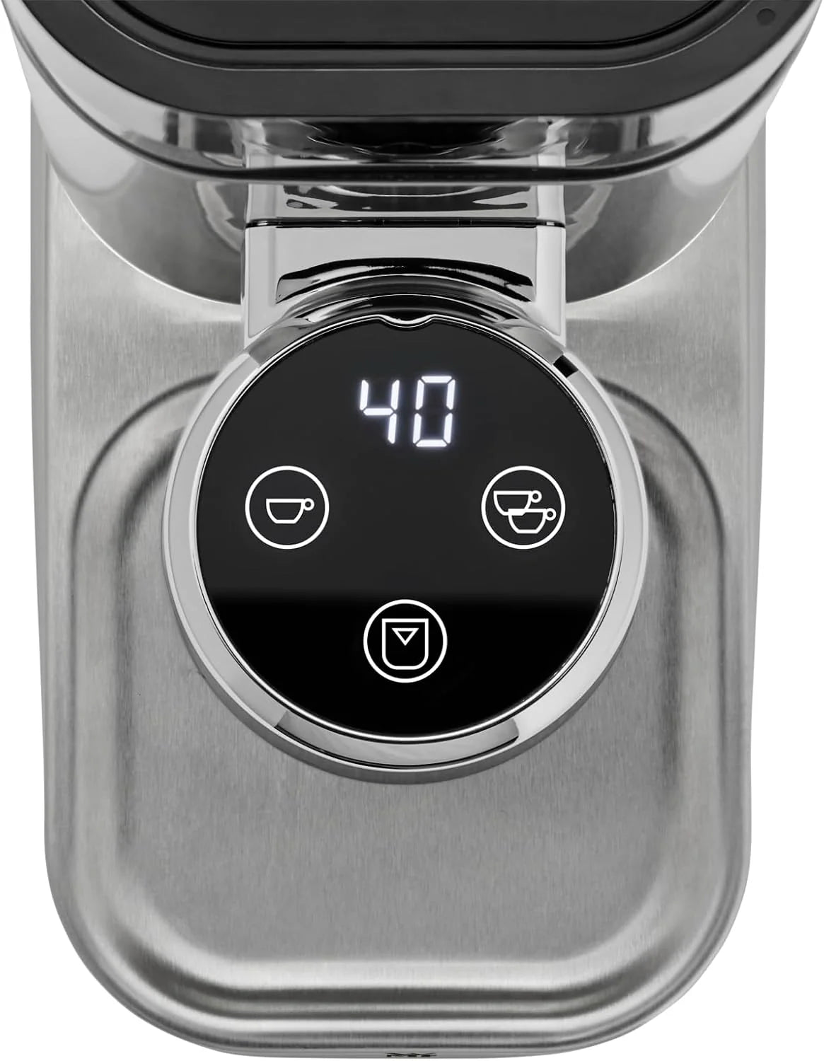 WMF Lumero elektryczny młynek do espresso 150 W, przyciski dotykowe LED, 40 stopni mielenia, pojemnik na kawę, stal nierdzewna Cromargan matowa