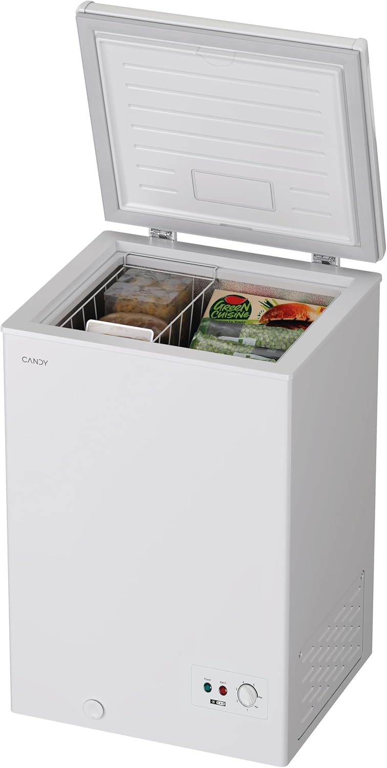 CANDY - Congelador arcón - CCHH 100 E - Capacidad neta total 97 litros, Nivel sonoro 39 dB, Frío estático, Capacidad de congelación 4,5 kg/24 h, Clase energética E