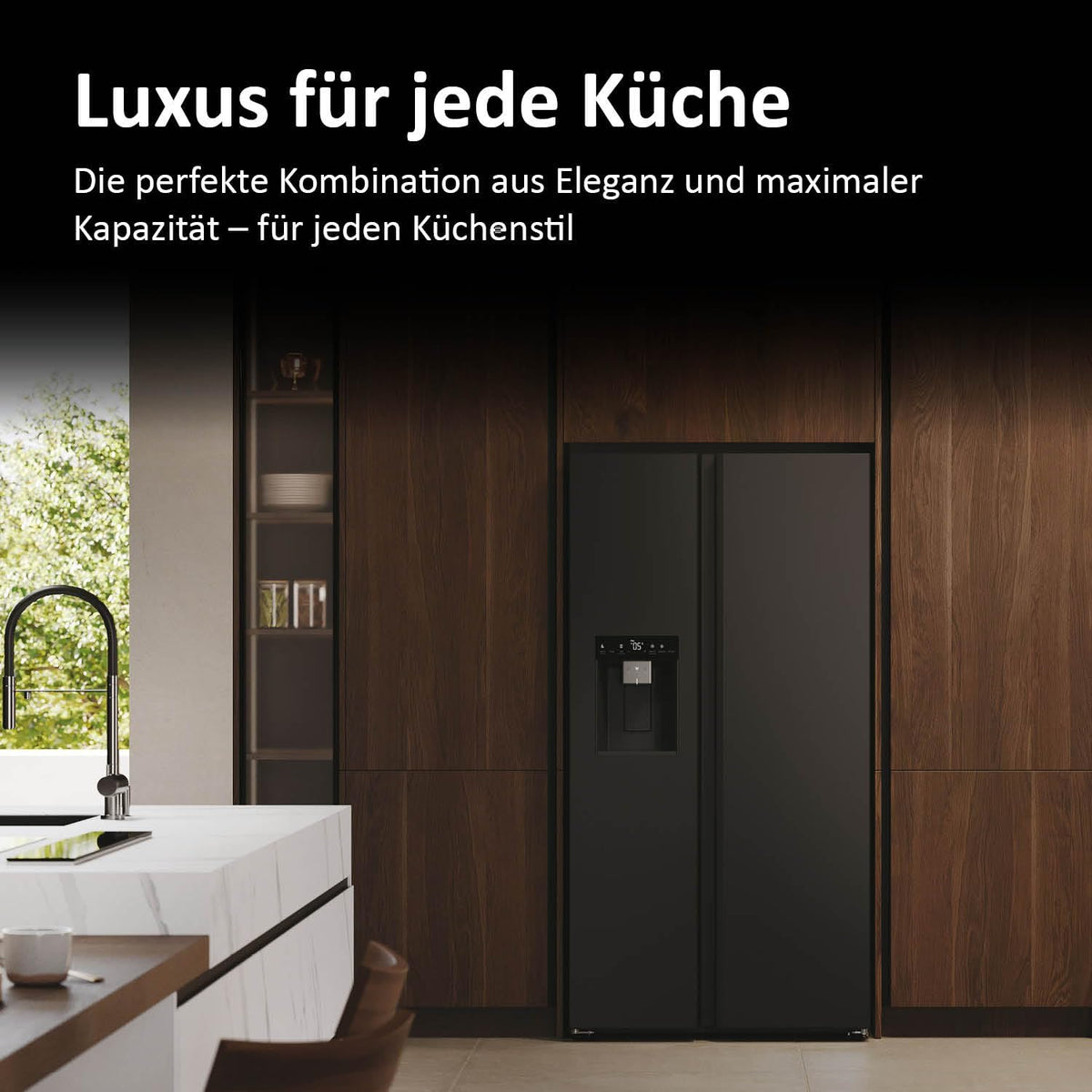 Frigorífico americano Haier HSW79F18DIPT I Frigorífico Side by Side con dispensador de hielo, Total No Frost, Wi-Fi y App I 177,5 x 90,5 x 72,6 cm I 601 L de capacidad útil y conexión a toma de agua